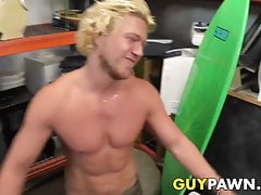 Pawn brokers pounding surfers sweet ass in the back room