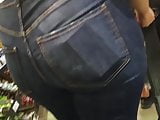 Beautiful arab girl with big ass in blue jeans